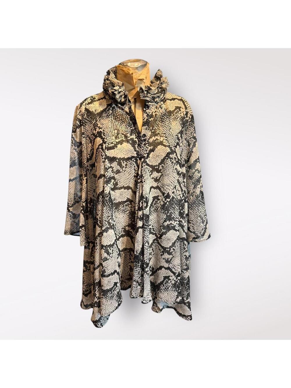 Jaipur Snake Print Long Sleeve Tunic Blouse